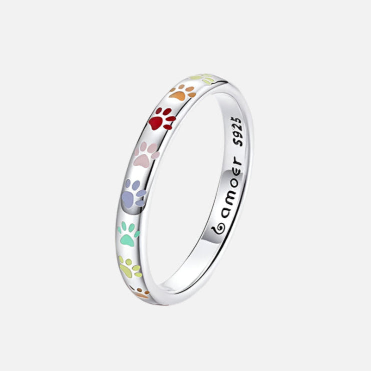 Sterling Silver Tass Print Memory Ring