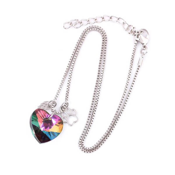 Rainbow Kristall Pet Memorial Halsband
