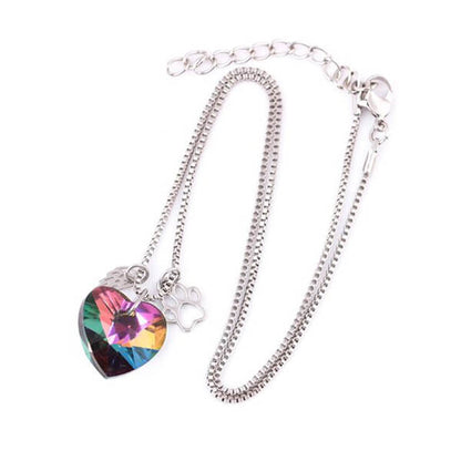 Rainbow Kristall Pet Memorial Halsband