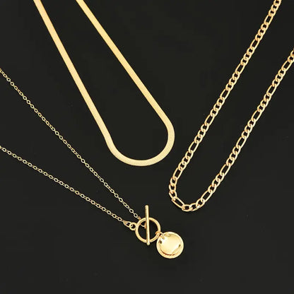 Savira Textured Coin Lager-på-lager halsband | Guld