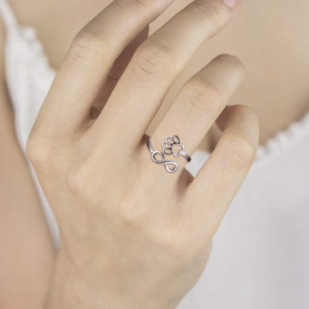 Sterling Silver Tass Print Hjärta Ring 1