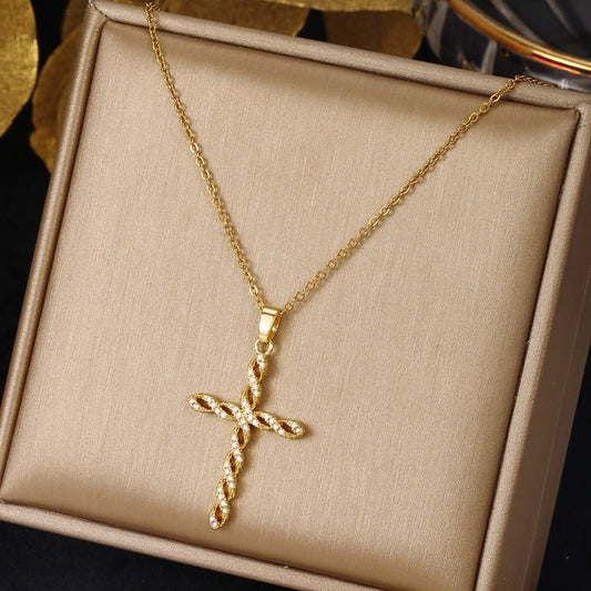 Kristall Twist Kors halsband | Guld