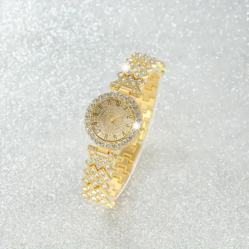 Luxe Radiance Guld Klocka & armband Set | Guld