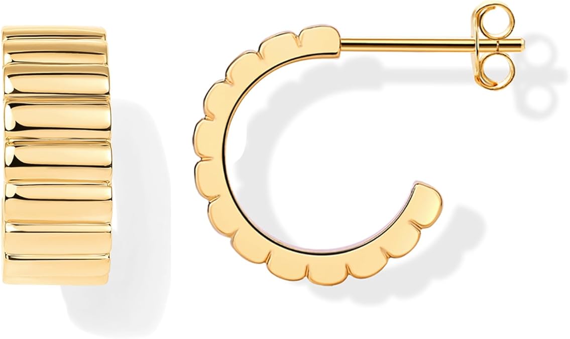 Klassiska räfflade örhängen | Guld