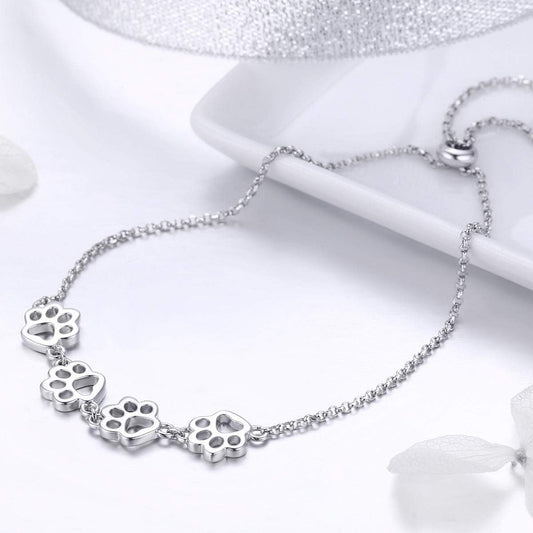 Silver Tass Print Justerbar Armband