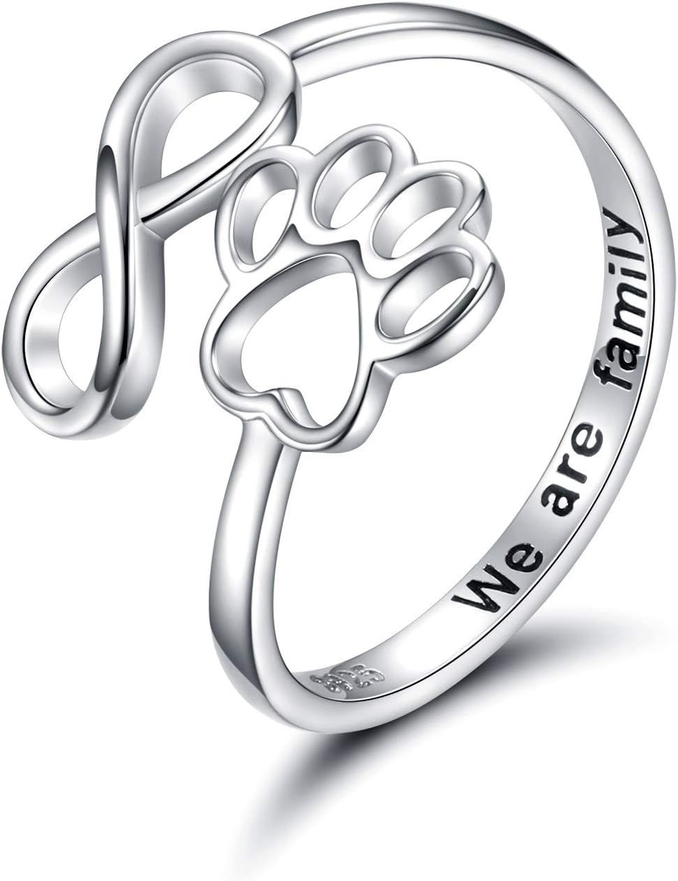 Sterling Silver Tass Print Hjärta Ring 1