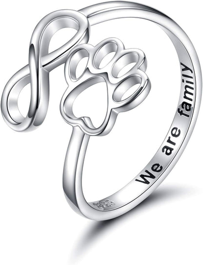 Sterling Silver Tass Print Hjärta Ring 1