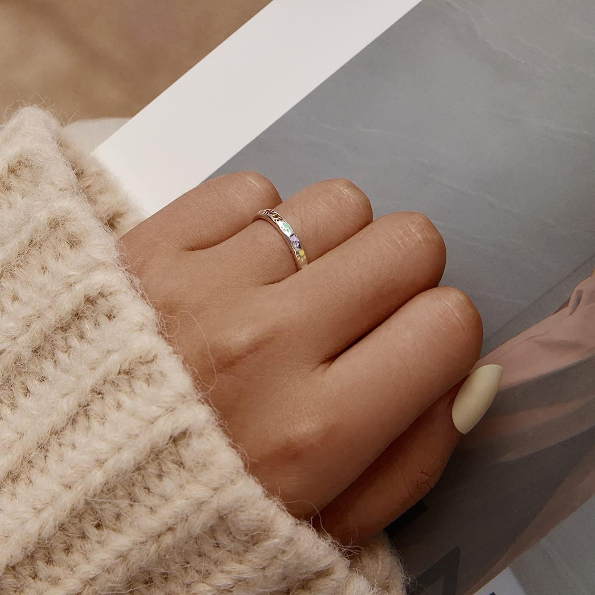 Sterling Silver Tass Print Memory Ring