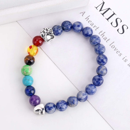 Rainbow Bridge Memorial Armband 7 Chakra Bead Gift For Pet Loss