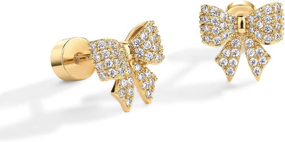 Bow Motif örhängen | Guld