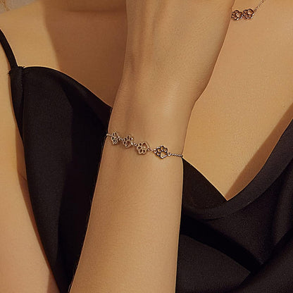 Silver Tass Print Justerbar Armband