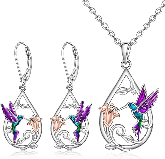 Beautiful Kolibri Halsband For Women With Bonus Örhängen