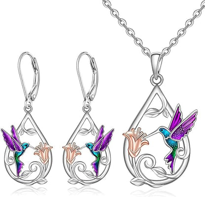 Beautiful Kolibri Halsband For Women With Bonus Örhängen