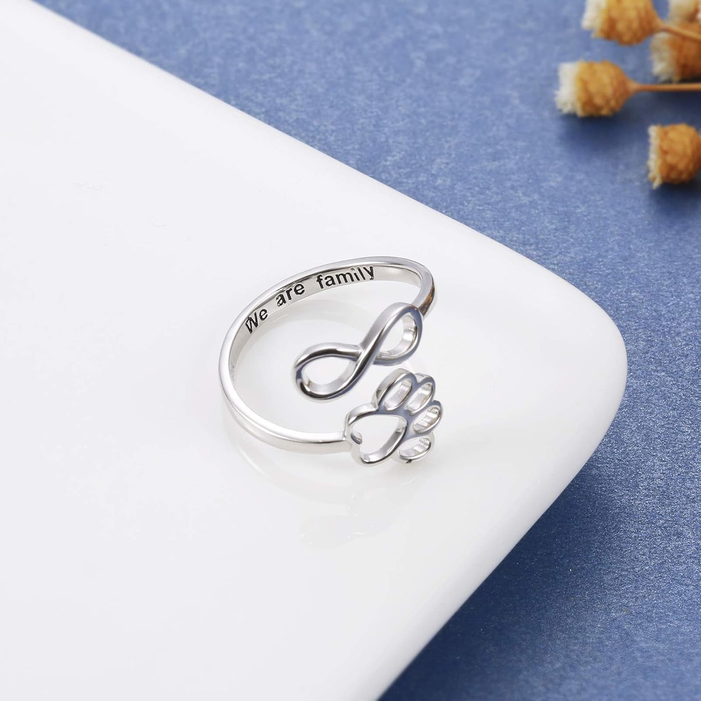 Sterling Silver Tass Print Hjärta Ring 1