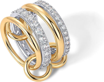 Interlock Stack Rings | Guld