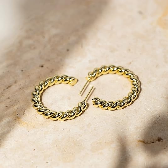 Rope Twist creoler | Guld