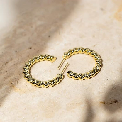 Rope Twist creoler | Guld