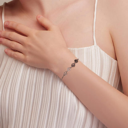 Silver Tass Print Justerbar Armband