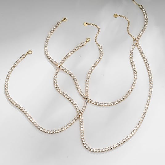 Tennis halsband | Guld