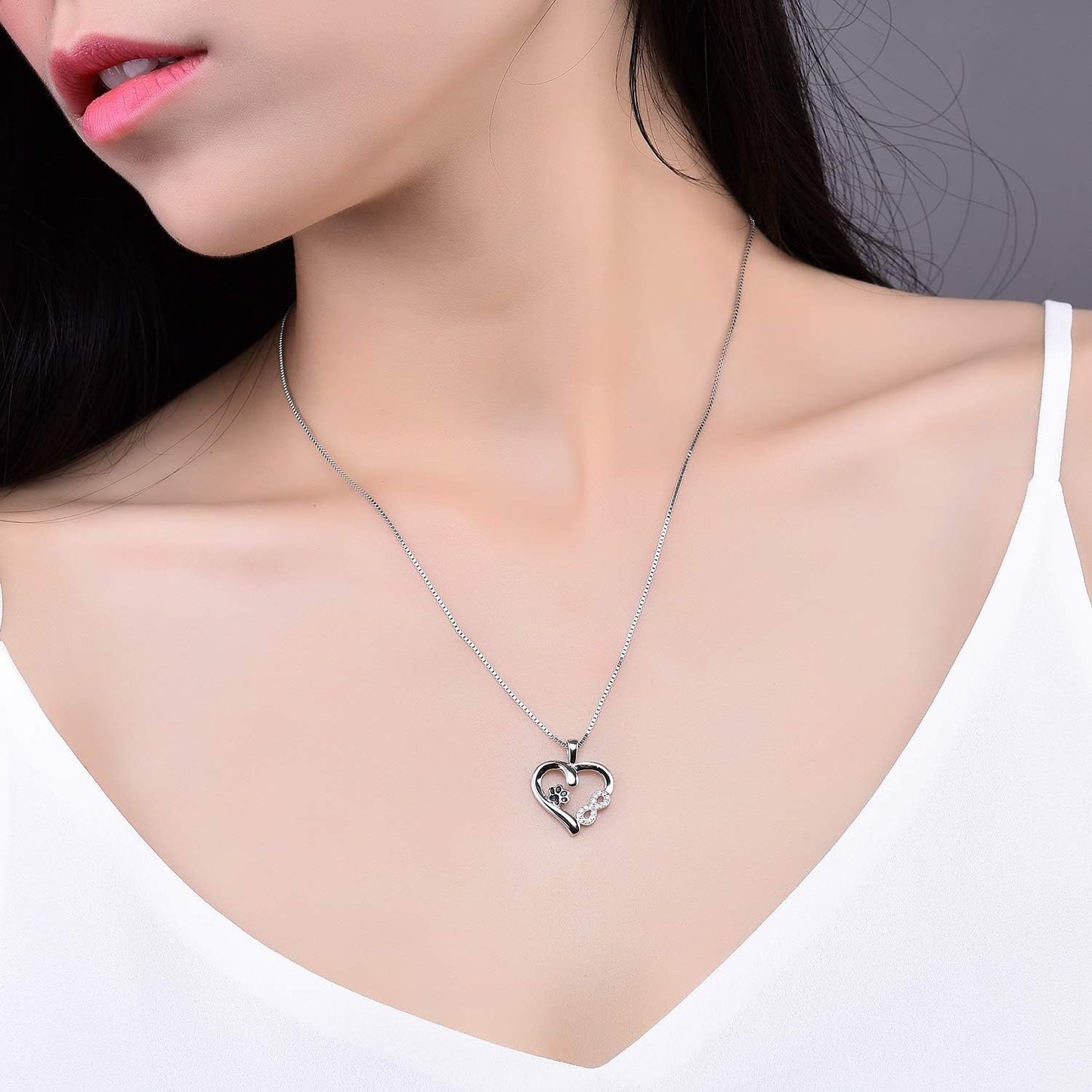 Infinity Hjärta Tass Memorial Halsband