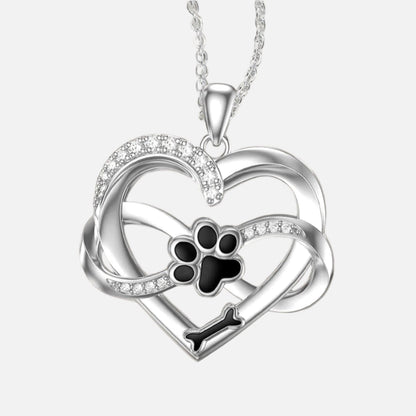 Infinity Halskette Mit Herz Pfote Aus 925er Silber Symbolischer Tierschmuck