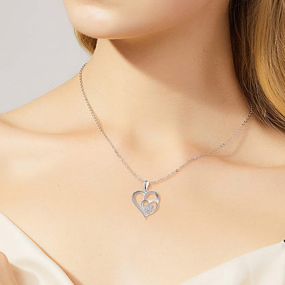 Sterling Silver Tass Print Hjärta Halsband 1