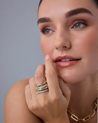 Interlock Stack Rings | Guld