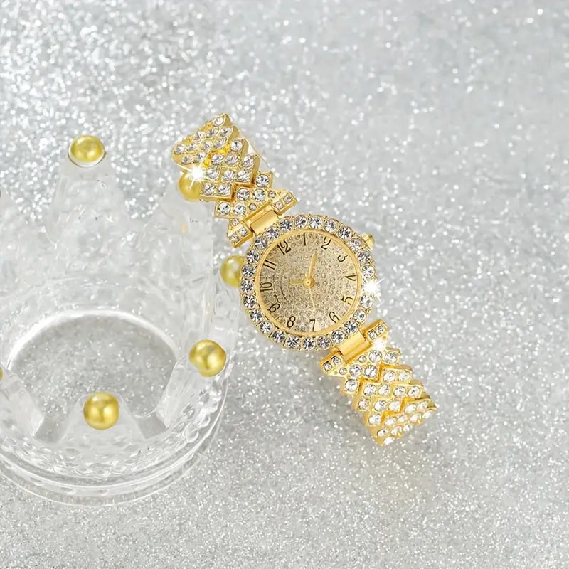 Luxe Radiance Guld Klocka & armband Set | Guld