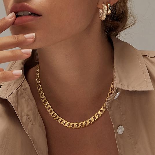 Kraftig Cuban Link halsband | Guld