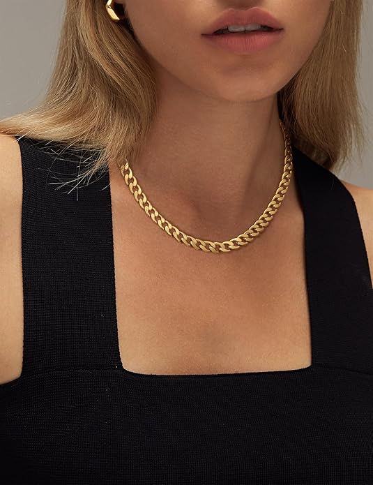 Kraftig Cuban Link halsband | Guld