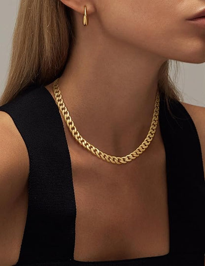 Kraftig Cuban Link halsband | Guld