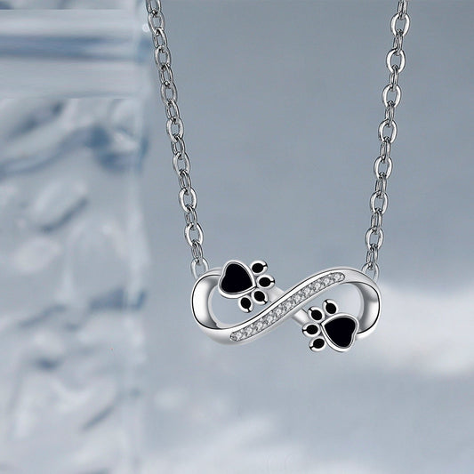 Infinity Tass Print Halsband With Zirconia