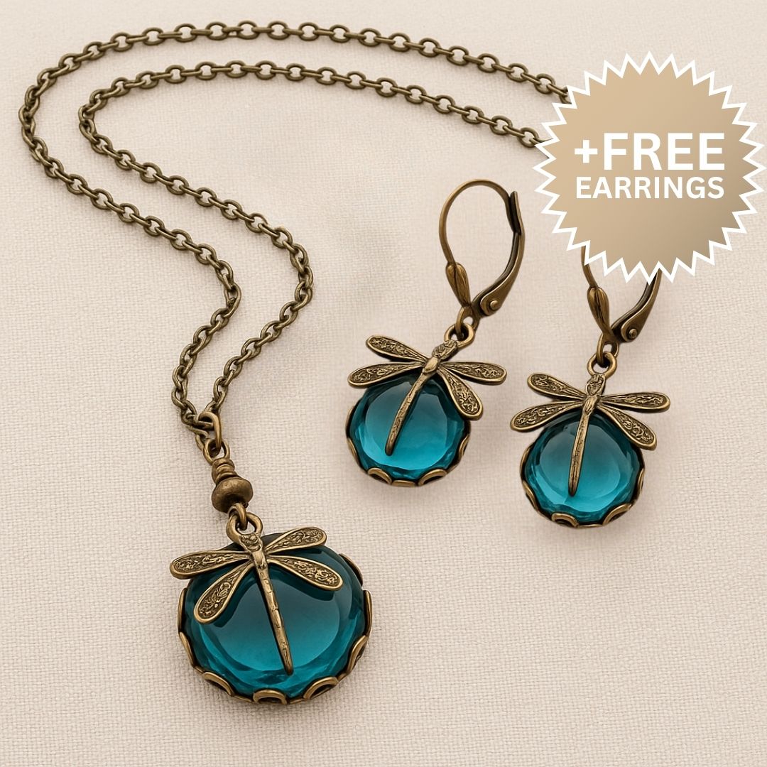 Beautiful Vintage Trollslända Halsband With Bonus Örhängen Limited Time Offer