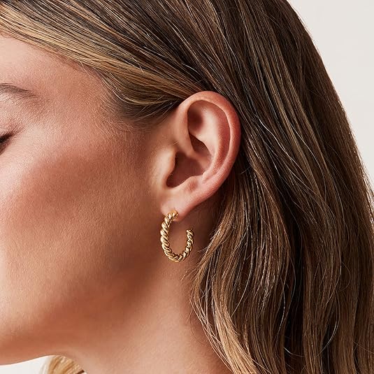 Rope Twist creoler | Guld