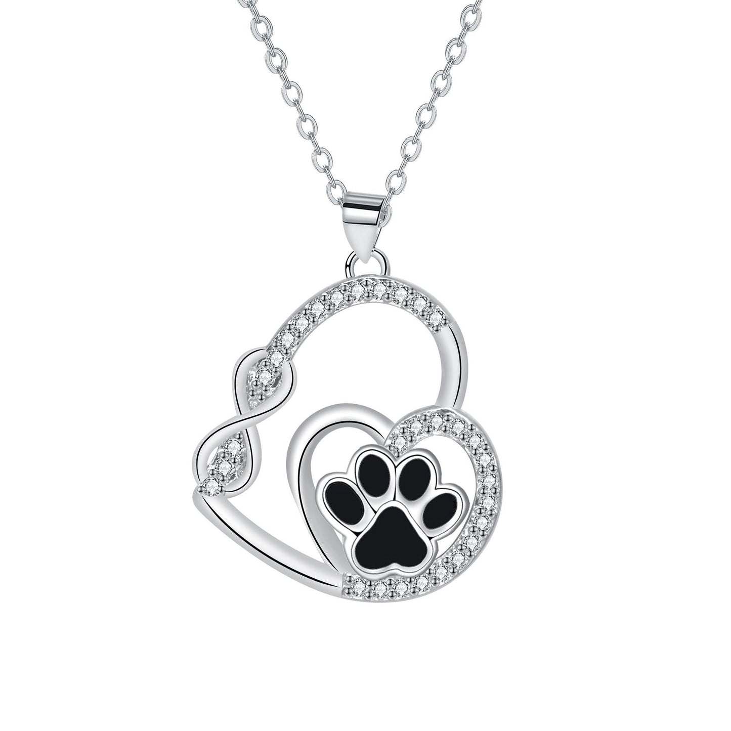 Infinite Double Love Tass Print Hänge Halsband