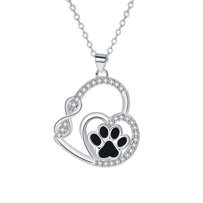 Infinite Double Love Tass Print Hänge Halsband