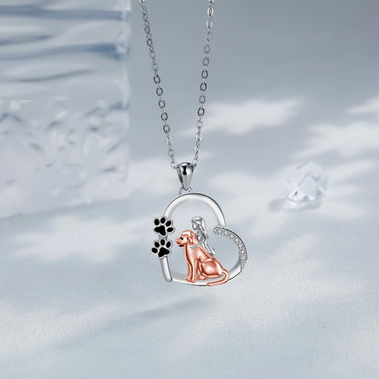 Hjärta Shaped Hund And Girl Halsband