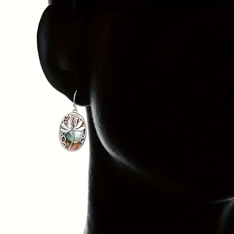 Abalone Snäcka Trollslända Örhängen Symbol Of Renewal Grace