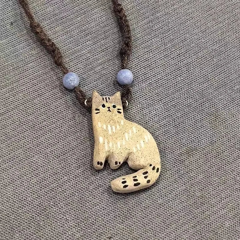 Vintage Katt Star Hänge Halsband