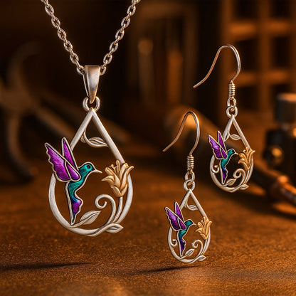Beautiful Kolibri Halsband For Women With Bonus Örhängen