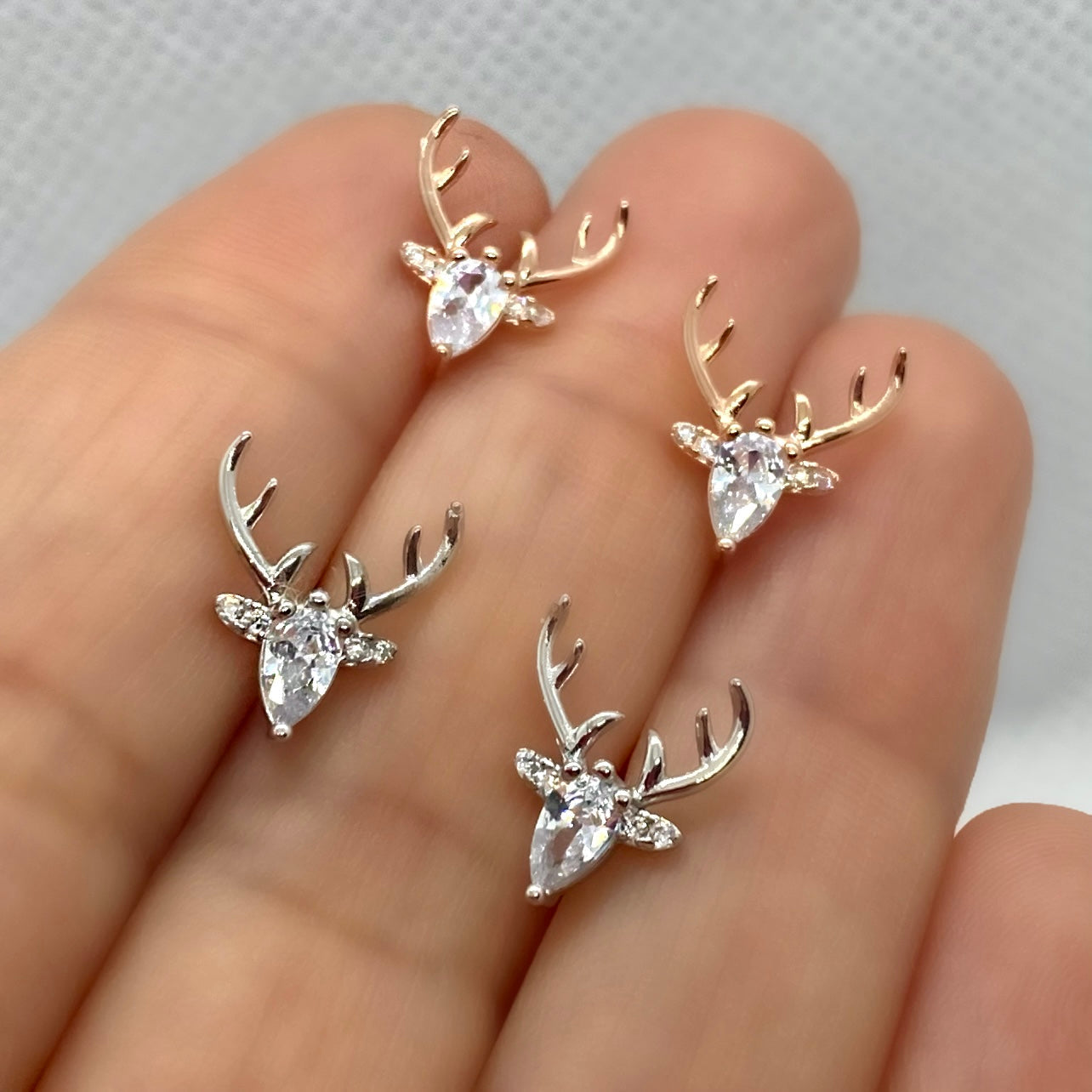 Antler Örhängen With Clear Zircon