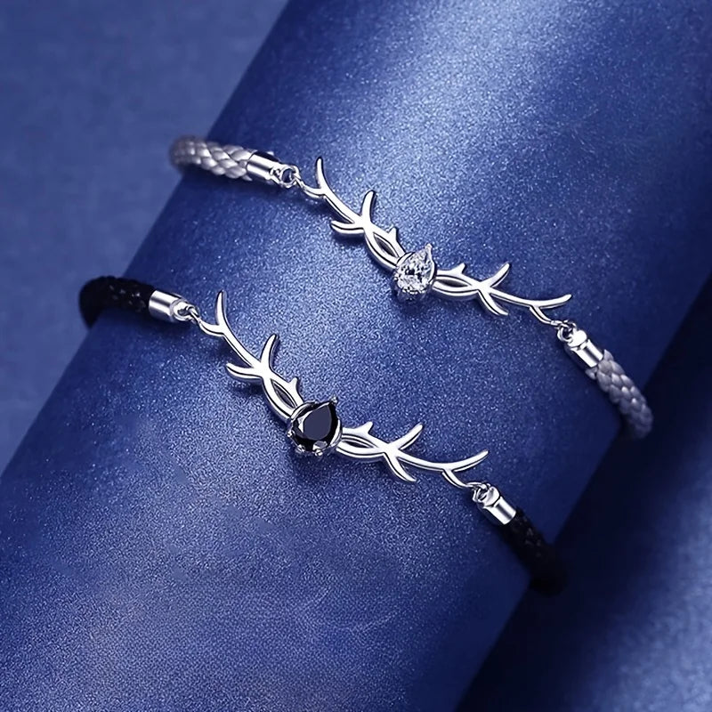Deer Horn Hjärta Armband Zircon