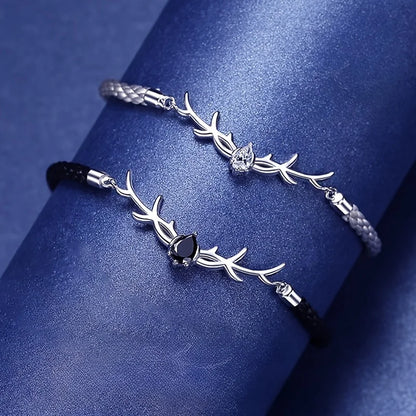Deer Horn Hjärta Armband Zircon