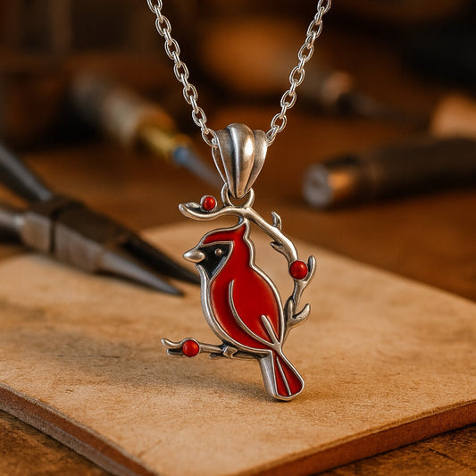 Red Cardinal Memorial Halsband
