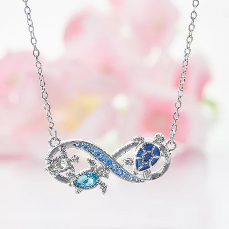 Infinity Sköldpadda Kristall Halsband