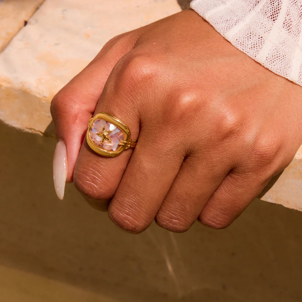 Ocean Sjöstjärna Snäcka Statement Ring