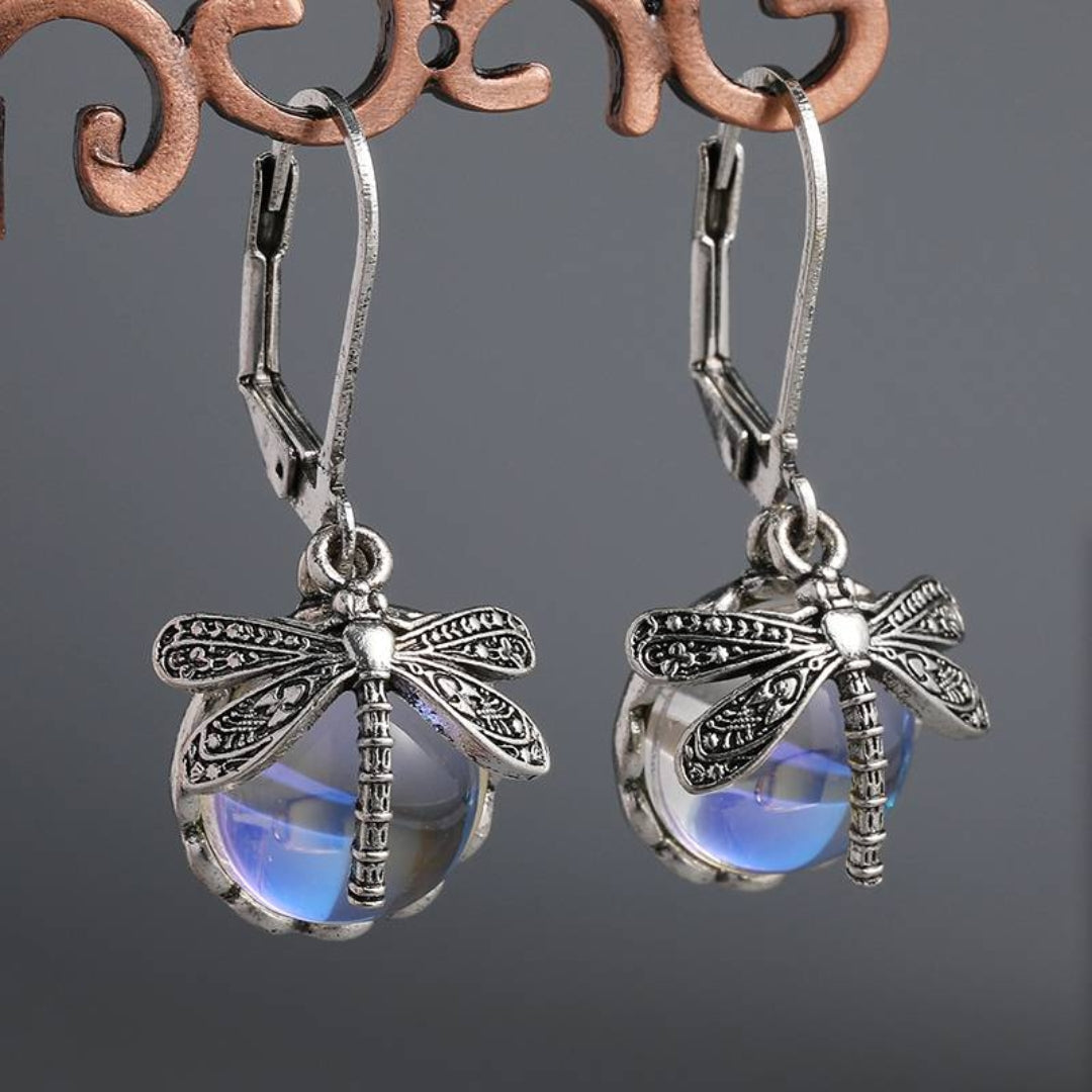 Spherical Trollslända Örhängen In Antique Silver