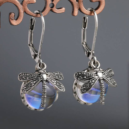 Spherical Trollslända Örhängen In Antique Silver