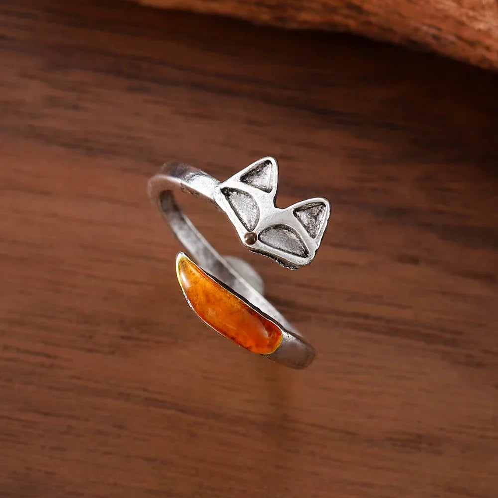 Vintage Räv Spirit Justerbar Ring