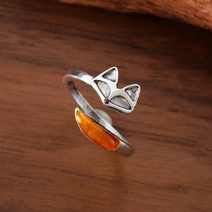 Vintage Räv Spirit Justerbar Ring